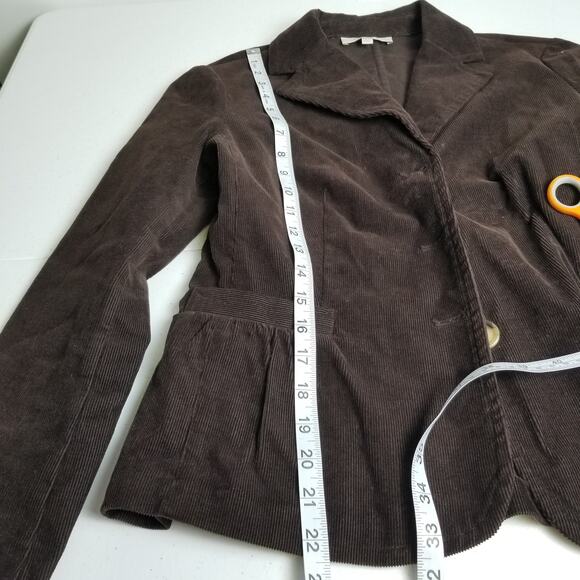 Talbots Dark Brown Button Front Corduroy Jacket Blazer Lined Excellent Size 8 p - Picture 4 of 9